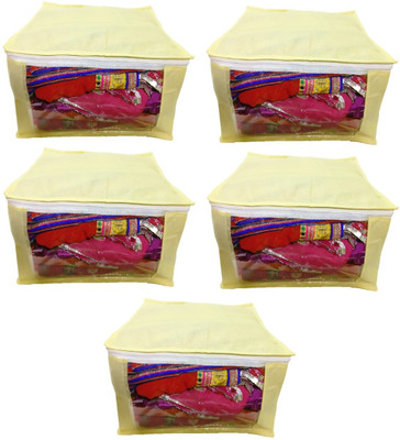 

Addyz Plain Set of 5 Pieces Large Saree Salwar Shirt Bedsheet Storage Bag Organizer(Ivory)