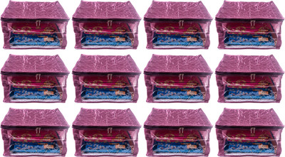 

Annapurna Sales Designer 9 Inch Height Side Transparent Big Saree Covers - Set of 12 Pcs. Purple00223(Purple)