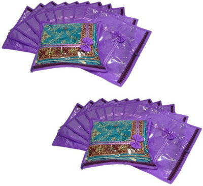 

Addyz Transparent top Single Saree Cover Pack of 24(Purple)