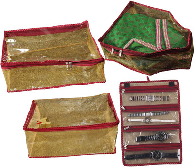 

Srajanaa Combo Wardrobe organiser Peticoat cover, Blouse cover, Saree cover) + Watch cover free SR-220(Multicolor)