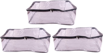 

Annapurna Sales Designer 9 Inch Height Full Transparent Big Salwar/Ghagra & Clothe Cover - Set of 3 Pcs. Grey00506(Grey)