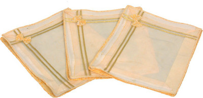 KUBER INDUSTRIES Designer Non Woven Bow Saree Cover/ Lahenga Cover Set Of 3 Pcs 6 Inches Height KUBS50 Yellow KUBER INDUSTRIES Garment Covers