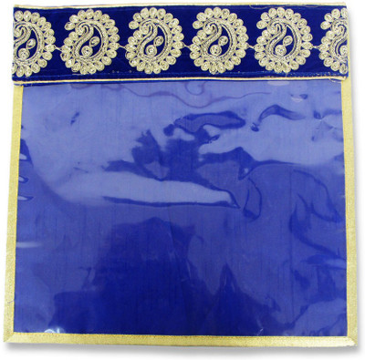 

Wedding Pitara Designer Embroidered Blue Saree Cover(Blue)