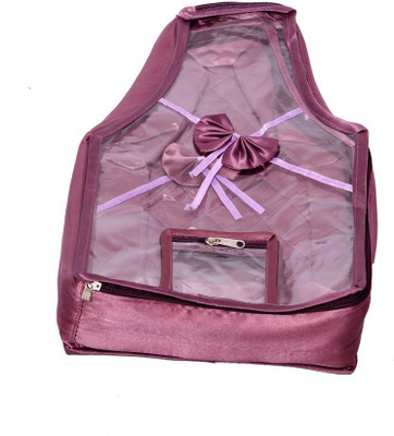 KUBER INDUSTRIES Designer Blouse Cover in Quilted Satin Fabric Purple MKU006654 Purple KUBER INDUSTRIES Garment Covers