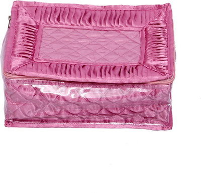 

Kuber Industries Kit / Make up Kit / Box with 12 Pouches in Heavy Quilted Satin Jewellery Vanity Box(Pink)
