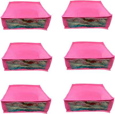 

Addyz Plain 6 Pcs Pink Ladies Large Non-Woven Saree Cover Upto 5-6 each(Pink)