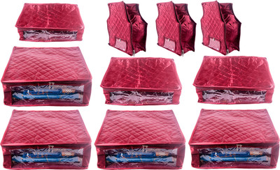 

Annapurna Sales Designer 5 Inch Height Side Transparent Large Saree/Blouse and Peticot Cover - Set of 10 Pcs. Maroon00320(Maroon)