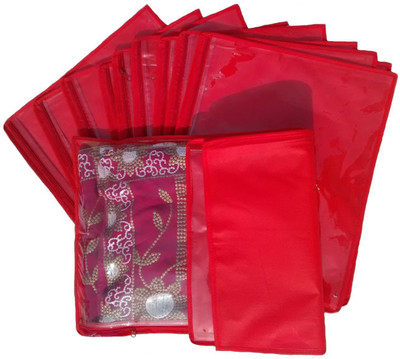 KUBER INDUSTRIES Designer Non Wooven Single Saree Cover 24 Pcs Set sc012(Red)