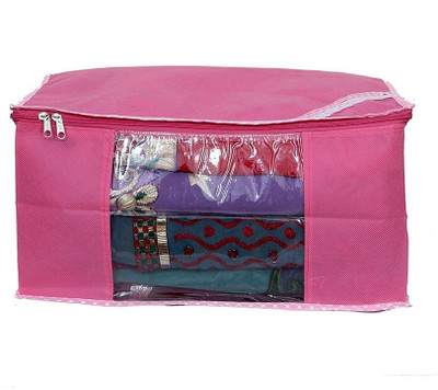 KUBER INDUSTRIES Saree Covers Non Wooven AA5 Pink KUBER INDUSTRIES Garment Covers