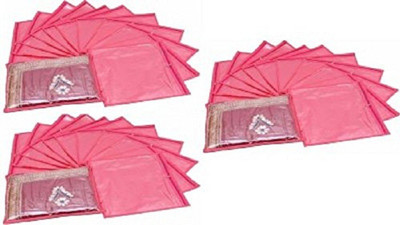 KUBER INDUSTRIES Designer Single Packing Saree Cover 36 Pcs Set sc003(Pink)