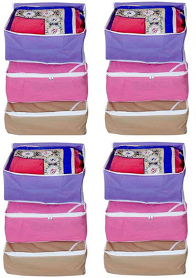 

Fashion Bizz Multi Saree Cover 12 Pcs Combo(Red, Brown, Purple)