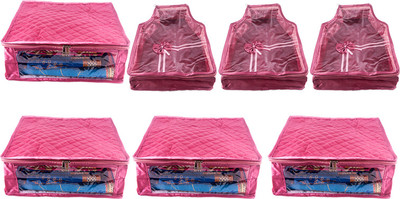 

Annapurna Sales Designer 5 Inch Height Large Saree and Blouse Cover - Set of 7 Pcs. Pink00342(Pink)