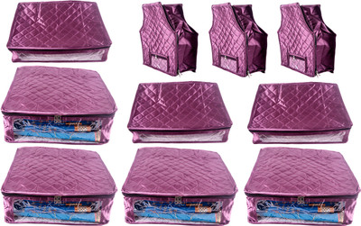 

Annapurna Sales Designer 5 Inch Height Side Transparent Large Saree/Blouse and Peticot Cover - Set of 10 Pcs. Purple00264(Purple)