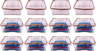 

Annapurna Sales Designer 9 Inch Height Full Transparent Big Saree/Blouse & Peticot Cover - Set of 12 Pcs. Golden00485(Golden)