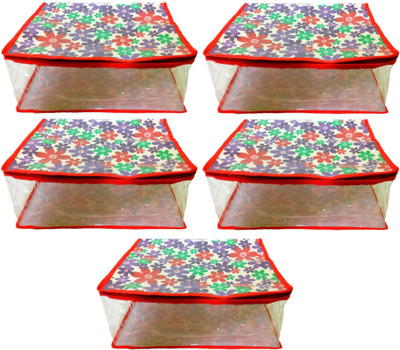 

Addyz Floral Pack of 5 Large Printed Saree Salwar Shirt Bedsheet Storage Bag Organizer(Multicolor)