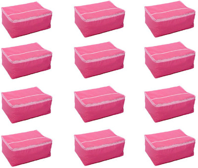 KUBER INDUSTRIES Designer Saree Cover Set of 12 Pcs in Non Woven Material Pink SLT022 Multicolor KUBER INDUSTRIES Garment Covers