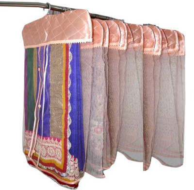 

Addyz Plain 12 Net Saree Cover For Heavy Sarees Peach Wardrobe Organize(Peach)