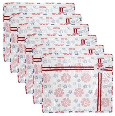 KUBER INDUSTRIES Designer Printed Non Wooven Saree Cover Set of 6 Pcs (White) sc025(White)