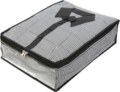

SuiDhaga Shirt Cover Cotton Organiser (Upto 6-10 Shirts) SDC033-Black(Black)