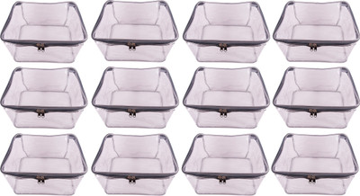

Annapurna Sales Designer 9 Inch Height Full Transparent Big Blouse & Peticot Cover - Set of 12 Pcs. Grey00479(Grey)