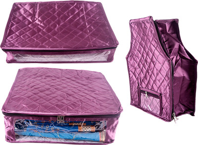

Annapurna Sales Designer 5 Inch Height Side Transparent Large Saree/Blouse and Peticot Cover - Set of 3 Pcs. Purple00261(Purple)