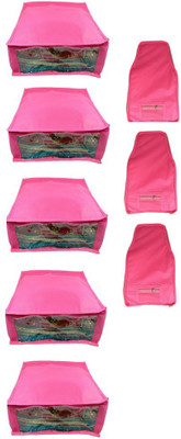 

Addyz Plain Combo Of Ladies Large Non - Woven 5saree And 3blouse Cover. Upto 5 - 6SC and 9-10BC each(Pink)
