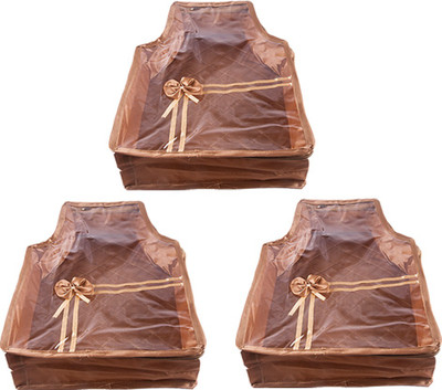 

Annapurna Sales Designer 4 Inch Height Front Transparent large Blouse Cover - Set of 3 Pcs. Golden00348(Golden)