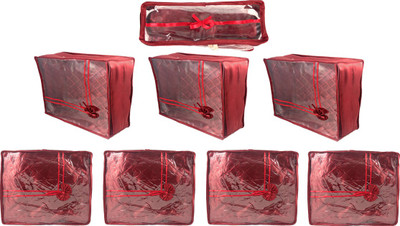 

Annapurna Sales Designer Large & Small Saree Covers and Churi/Bangles Case - Set of 8 Pcs. Maroon00133(Maroon)