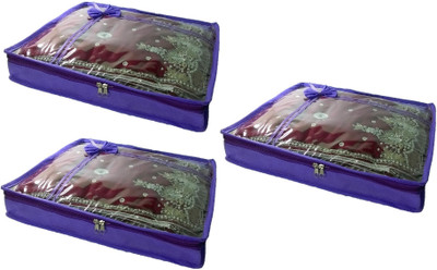 

Addyz Pack of 3 Non Woven 2 inch Height Saree Covers Gift Organizer(Purple)