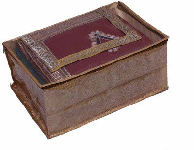 KUBER INDUSTRIES Designer Stylish Saree cover Brocade MKU046 Gold KUBER INDUSTRIES Garment Covers