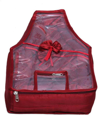KUBER INDUSTRIES Designer Blouse Cover In Maroon Satin Fabric MKU5033 Maroon KUBER INDUSTRIES Garment Covers