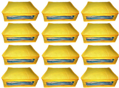 

Addyz Plain 12pcs ladies Large Non - woven Saree cover Upto 5 - 6 each(Yellow)
