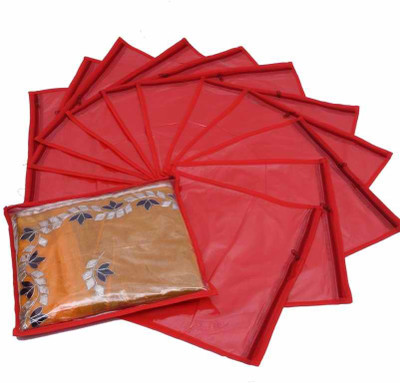 KUBER INDUSTRIES Designer Single Saree Cover 12 pcs set MKU73012(Red)