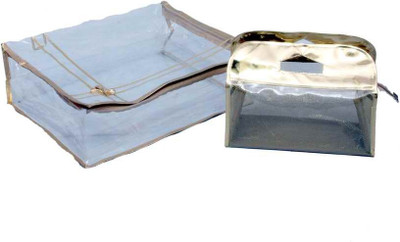 KUBER INDUSTRIES Designer Saree Cover Vanity Box MKU5037 Gold KUBER INDUSTRIES Garment Covers