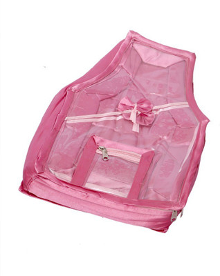 KUBER INDUSTRIES Designer Blouse Cover in Quilted Satin Fabric Pink MKU006655 Pink KUBER INDUSTRIES Garment Covers