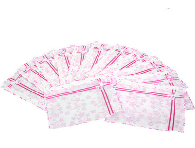 KUBER INDUSTRIES Designer Printed Non Wooven Saree Cover Set Of 12 Pcs With Zip Lock KUBS27 White KUBER INDUSTRIES Garment Covers