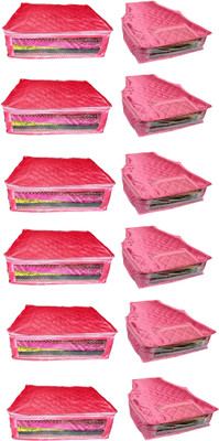 

Atorakushon Satin Combo of 6PC Saree Cover 6PC Blouse Cover S6S&6b(Pink)