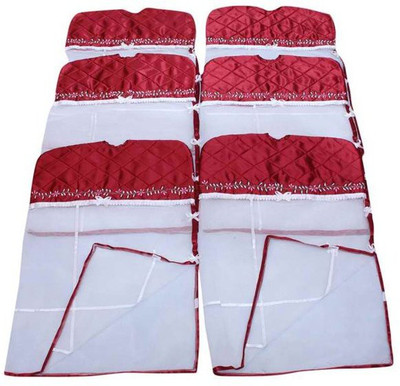 

Fashion Bizz Premium Satin Hanging Saree Cover 6 Pcs Combo S-6(Maroon)