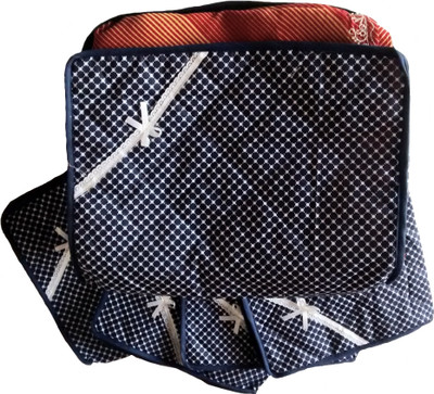 

Indi Bargain Printed Combo of 5 Transparent Multi Saree Cover(Blue)
