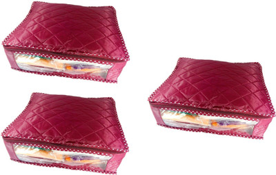 

Addyz Plain Pack of 3 Saree Covers(Maroon)