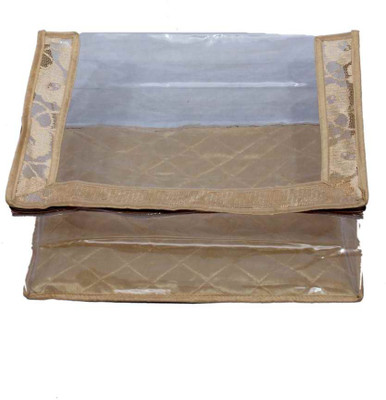 70% OFF on Kuber Industries Designer Golden Design In Heavy Transparent With Capacity Of 15 Sarees MKU5009(Gold)