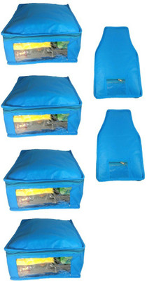 

Addyz Plain Combo Of Ladies Large Non - Woven 4saree And 2blouse Cover. Upto 5 - 6SC and 9-10BC each(Blue)