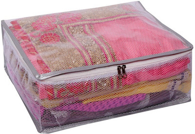 KUBER INDUSTRIES Designer Heavy Transparent Net Saree Cover MKU006649 Pink KUBER INDUSTRIES Garment Covers