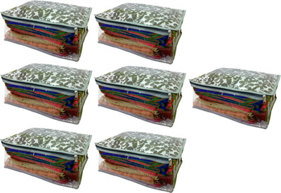 

Addyz Floral Pack of 7 Large Printed Saree Salwar Shirt Bedsheet Storage Cover Bag Organizer(Gray)