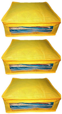 

Addyz Plain 3pcs ladies Large Non - woven Saree cover Upto 5 - 6 each(Yellow)