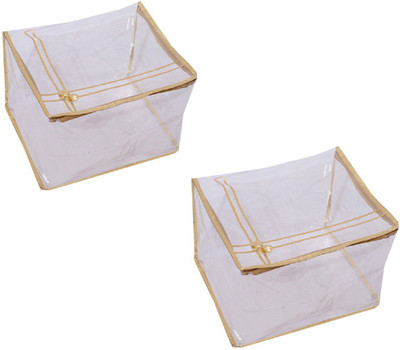 KUBER INDUSTRIES Designer Transparent Saree Cover Extra Large Size Set Of 2 Pcs SLT003 Multicolor KUBER INDUSTRIES Garment Covers