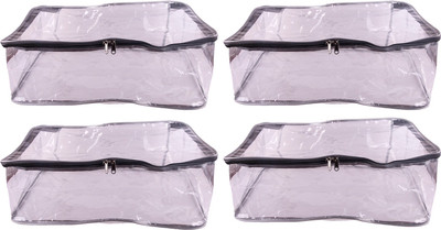 

Annapurna Sales Designer 9 Inch Height Full Transparent Big Salwar/Ghagra & Clothe Cover - Set of 4 Pcs. Grey00507(Grey)