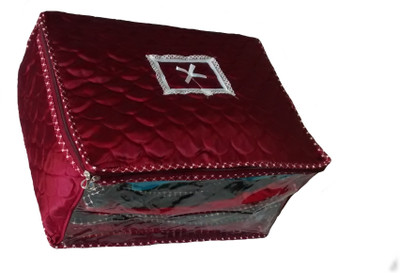 

Indi Bargain Plain Single Heavy Multi Saree Cover(Red)