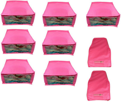 

Addyz Plain Combo Of Ladies Large Non - Woven 7saree And 2blouse Cover. Upto 5 - 6SC and 9-10BC each(Pink)