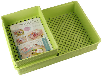 

HOKIPO Clothes Storage Organizer Box For Lingerie, Scarves, Gloves, Ties, Undergarments, Napkin Towel Etc(Green)